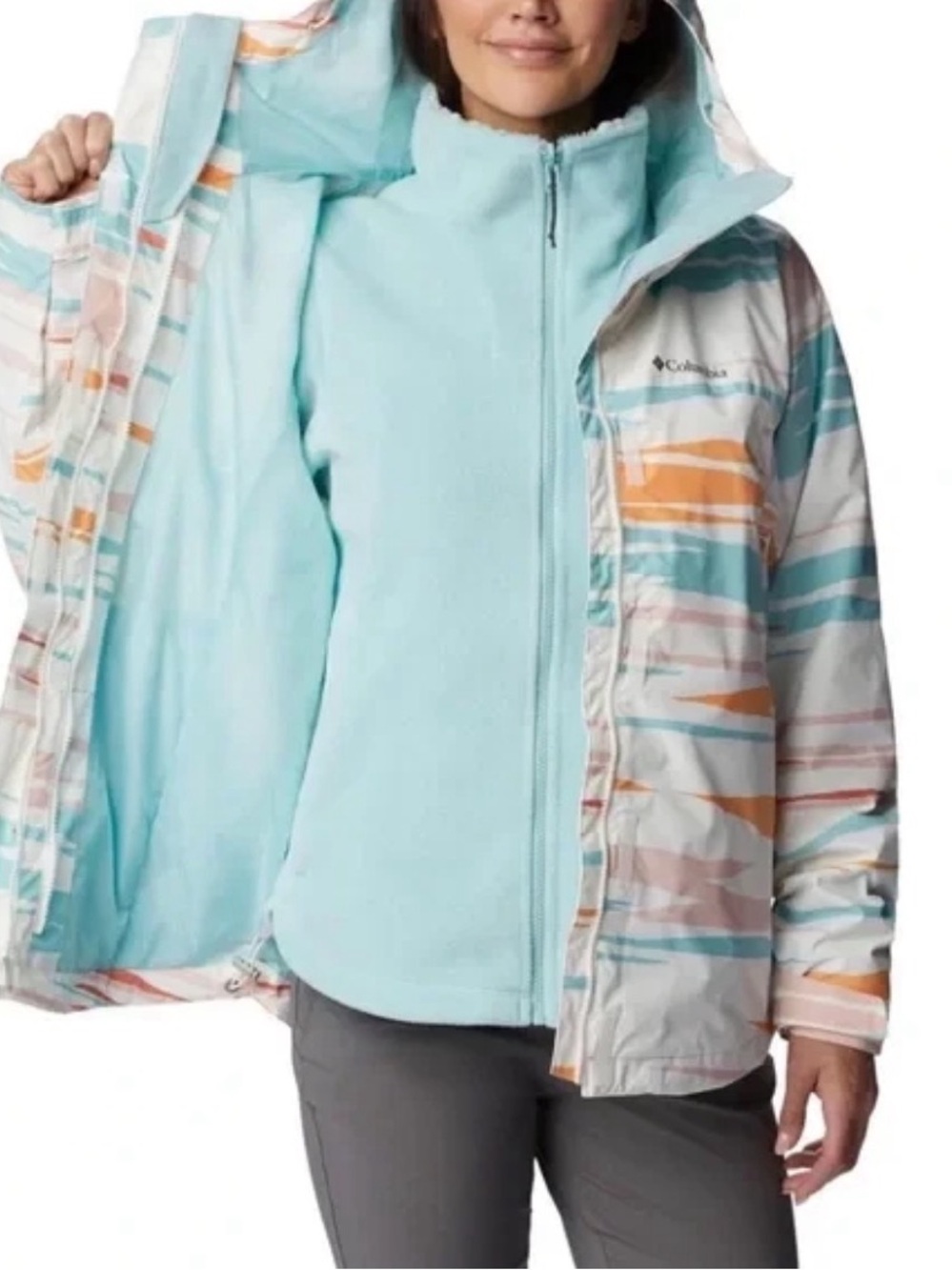 Columbia Women's Tunnel Falls II Interchange 3in1 Rain Fleece Weather Jacket M